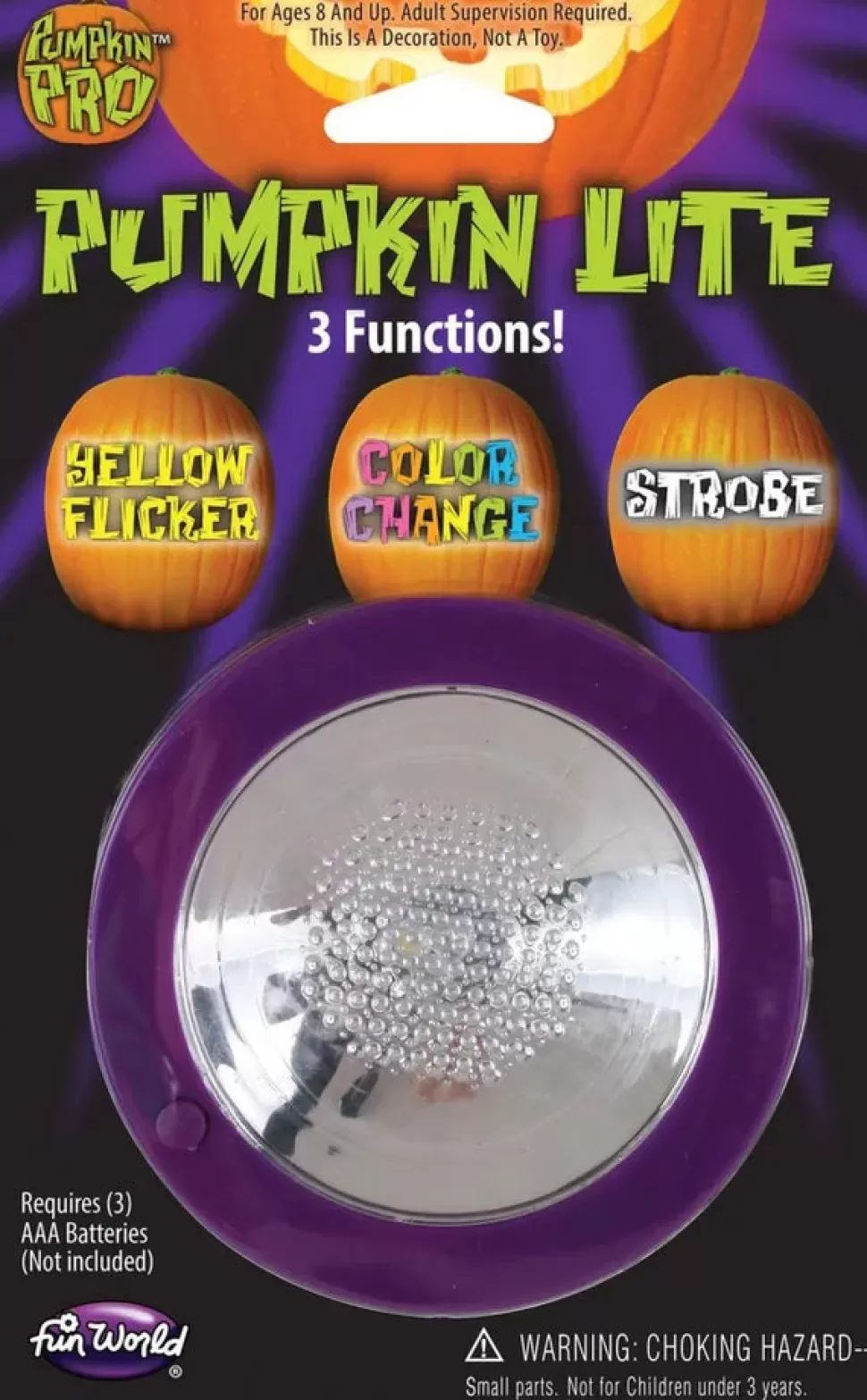 Fun World 3-In-1 Pumpkin Lite* Halloween Decorations