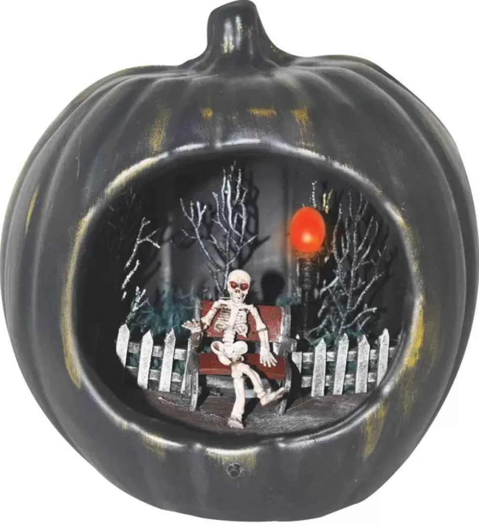 Sunstar Industries 9In Pumpkin With Haunted Scene* Halloween Decorations