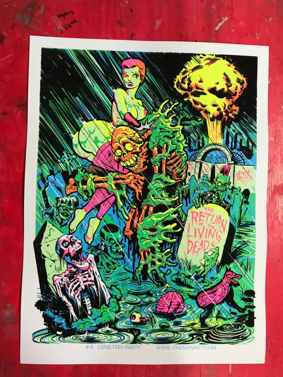 One Man Riet Cemetery Party Blacklight Poster* Artwork