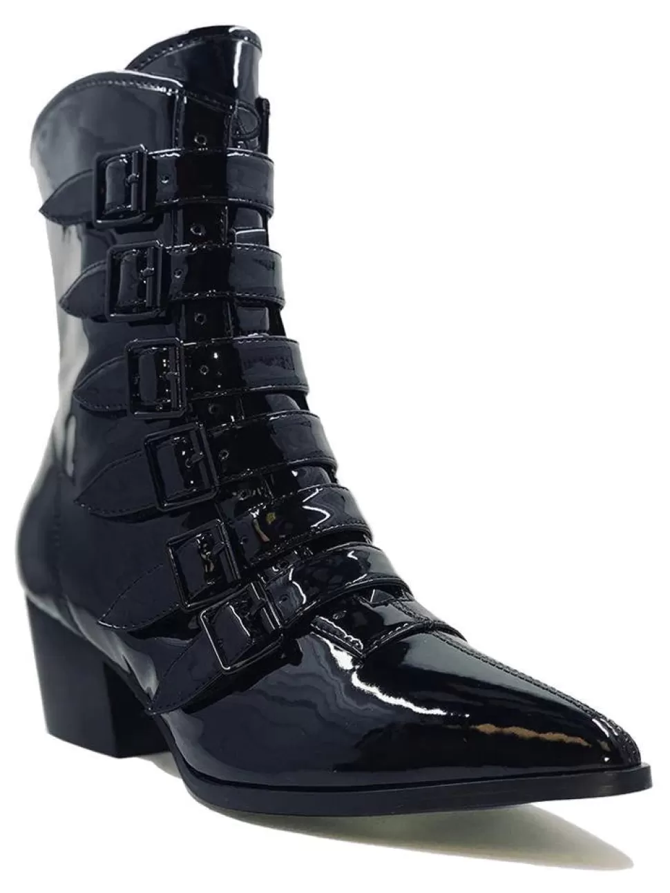 Strangecvlt Coven Boot Black Patent* Shoes