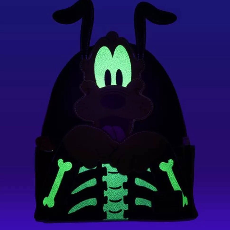 Entertainment Earth Disney Pluto Skellington Glow-In-The-Dark Mini-Backpack - Exclusive* Bags, Purses, And Wallets