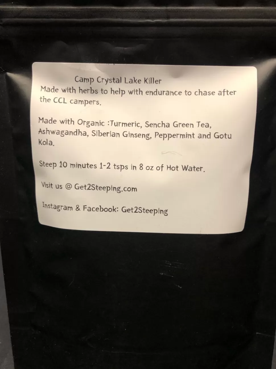 Get 2 Steeping Get2Steeping - Camp Crystal Lake Killer Tea* Teas And Steepers