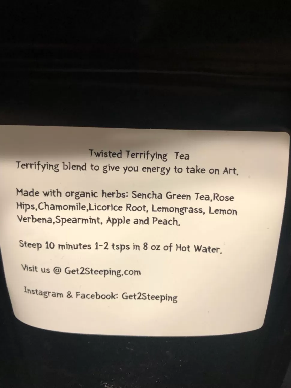 Get 2 Steeping Get2Steeping - Twisted Terrifying Tea* Teas And Steepers