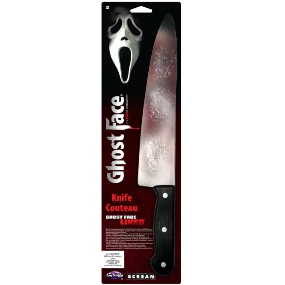 Fun World Ghost Face 15" Bloody Butcher Knife* Costume Weapons And Accessories