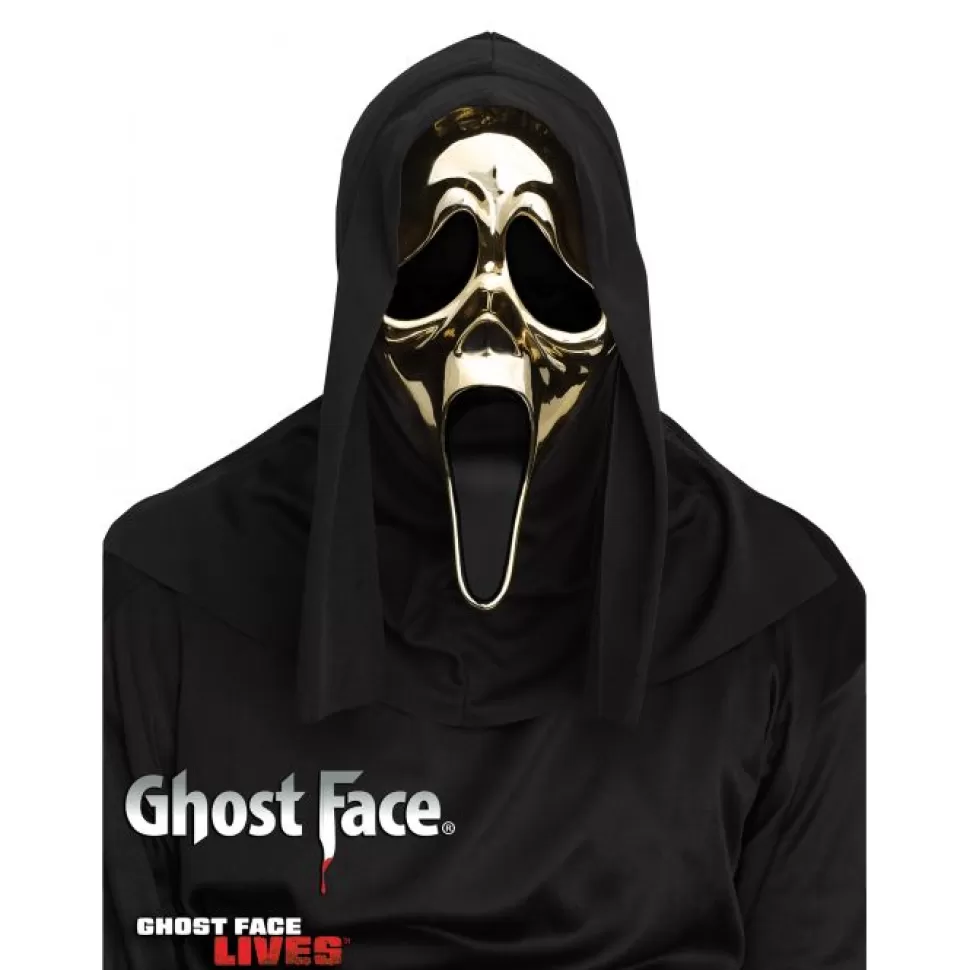 Fun World Ghost Face® Golden Metallic Mask* Masks