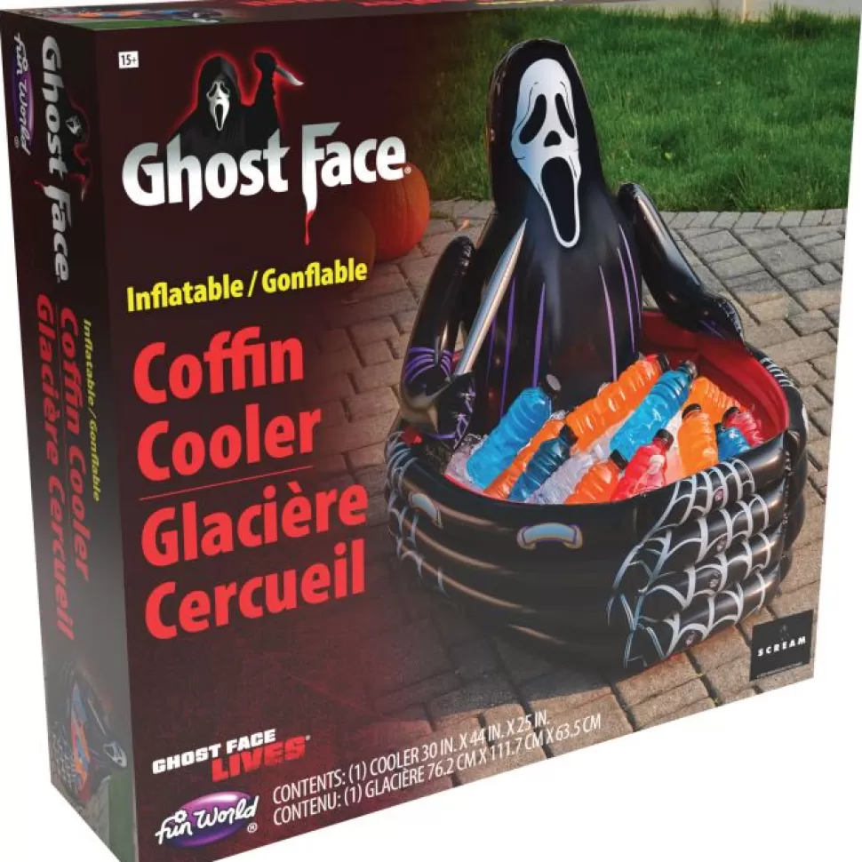 Fun World Ghost Face Inflatable Coffin Cooler* Halloween Decorations