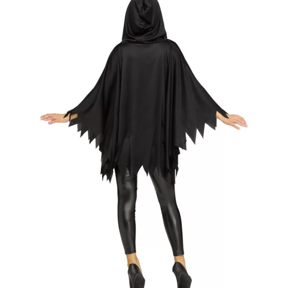 Fun World Glittering Ghost Face Poncho - Adult* Women'S Shirts