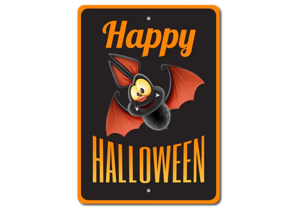 Lizton Sign Shop Happy Halloween Bat Sign* Signs