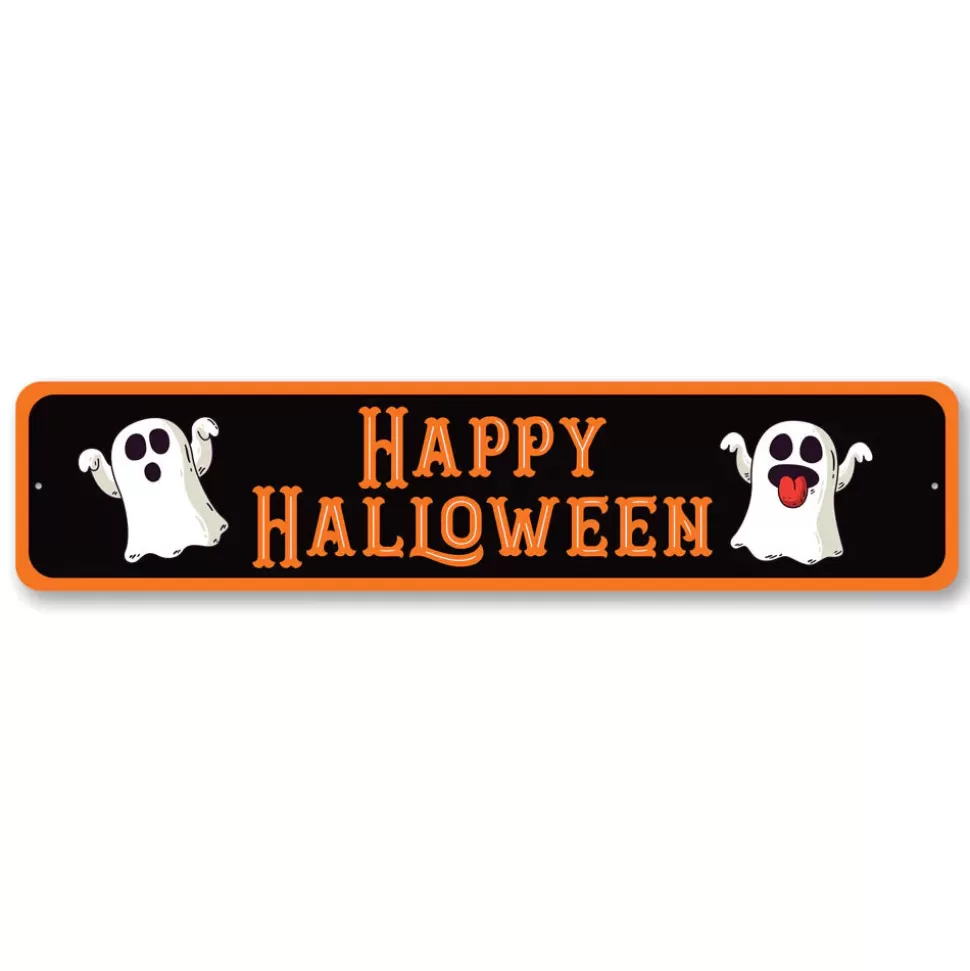 Lizton Sign Shop Happy Halloween Ghost Street Sign* Signs