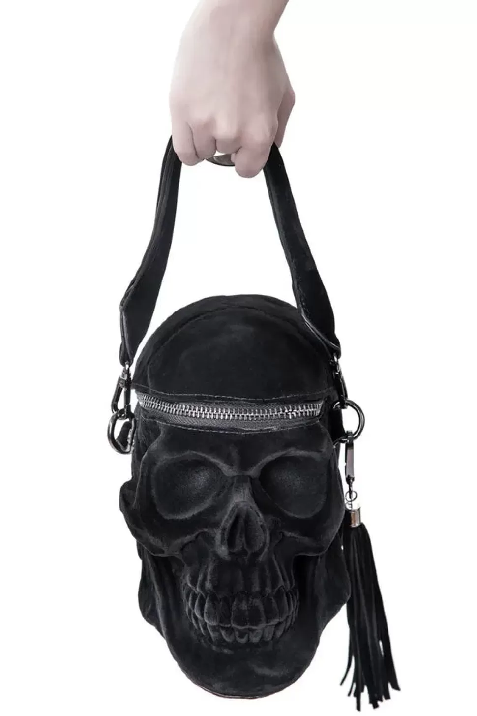 Killstar - Grave Digger Skull Handbag (Velvet)* Bags, Purses, And Wallets