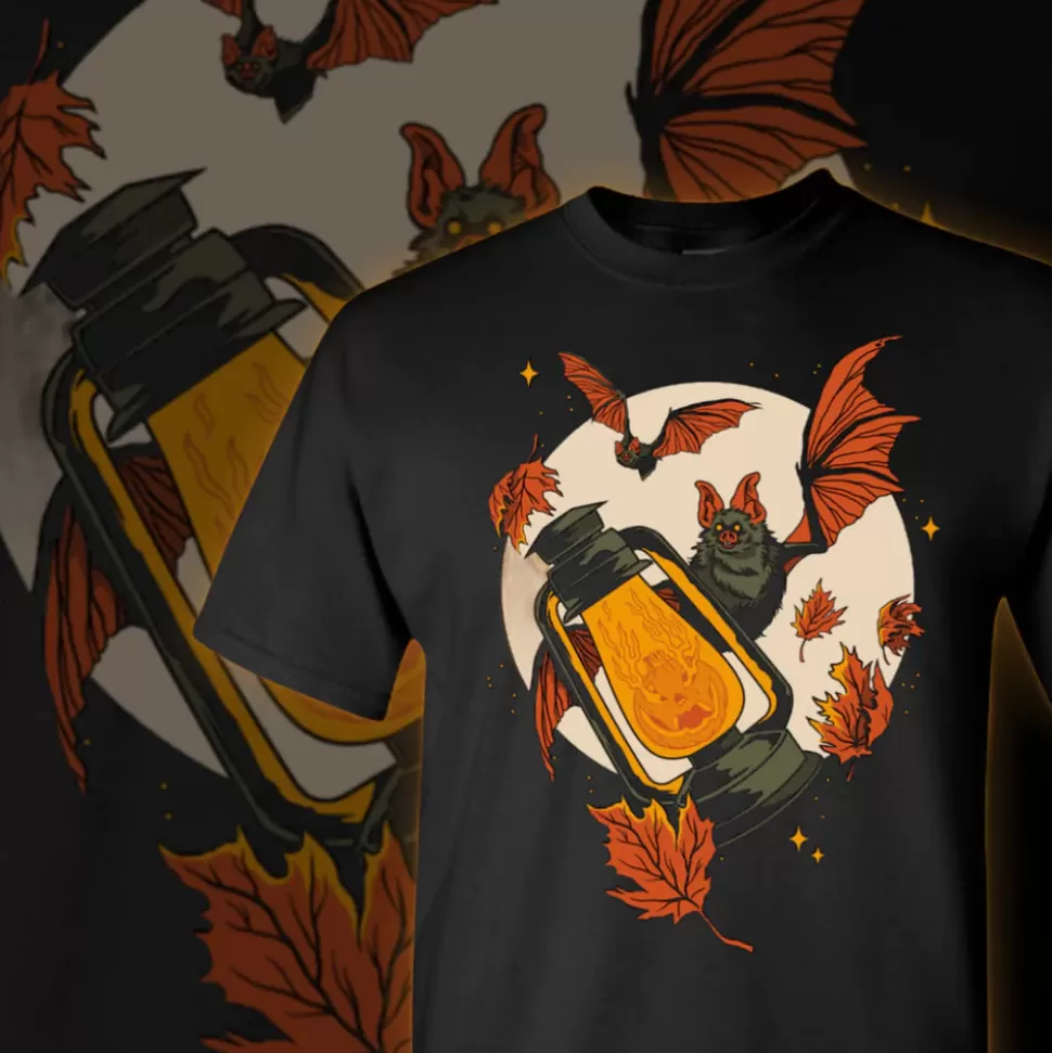 Halloween Shirt Company Lantern Bat Tee* Unisex Shirts