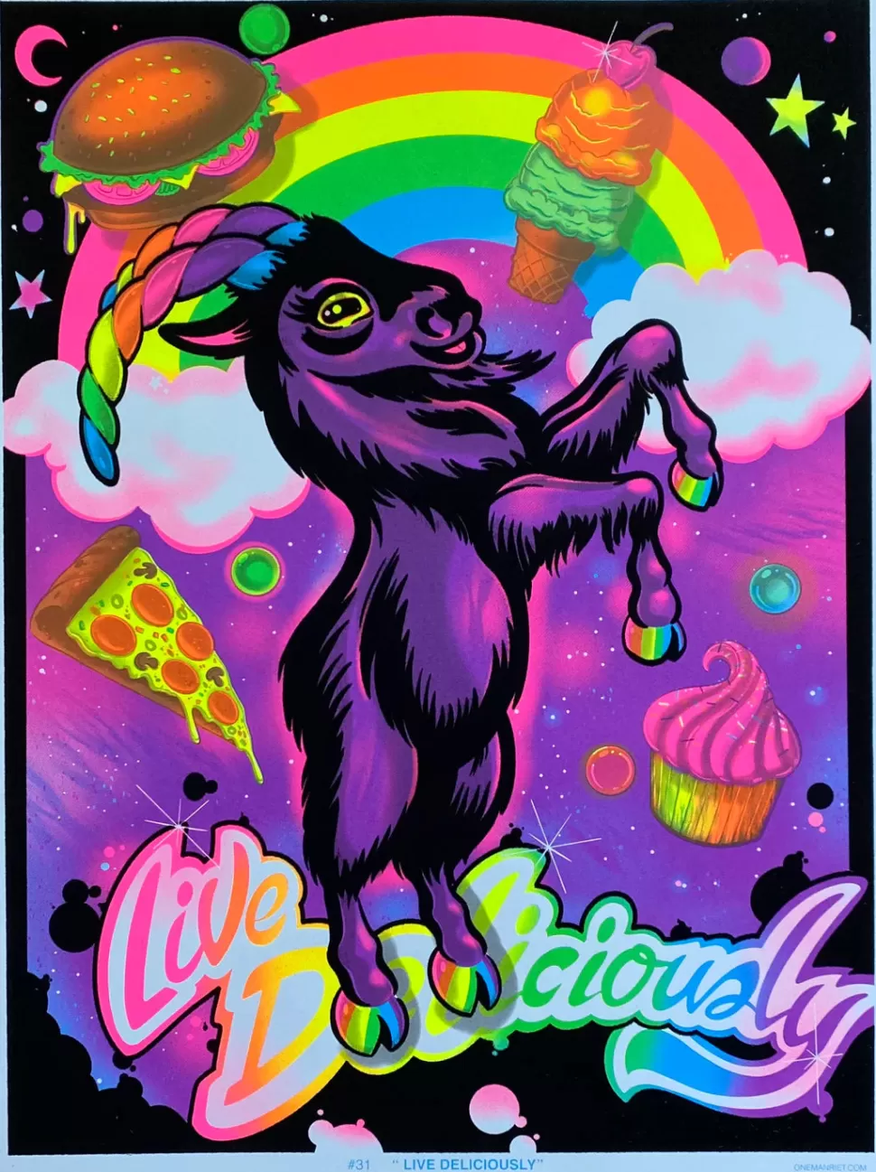 One Man Riet Live Deliciously Blacklight Parody Print* Prints