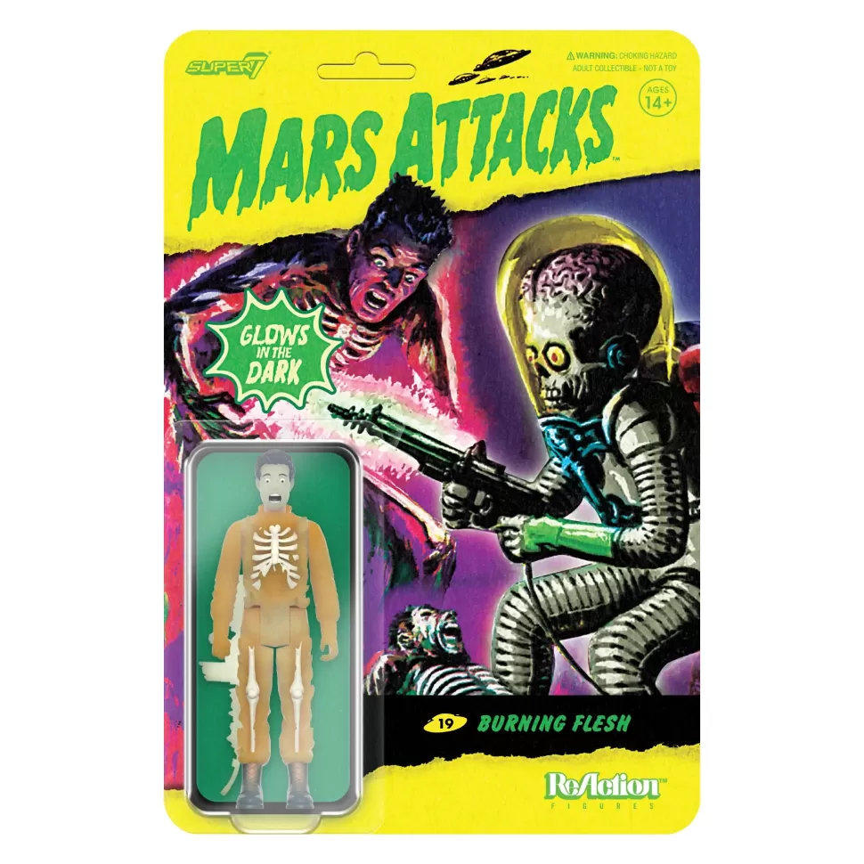 Super 7 Mars Attacks Reaction Figure Burning Flesh (Glow)* Reaction Figures