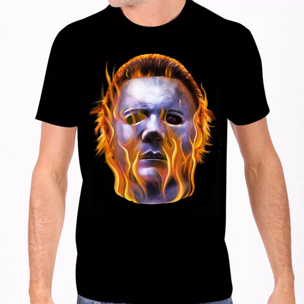 Rock Rebel Michael Myers Flames Men'S Tee* Unisex Shirts