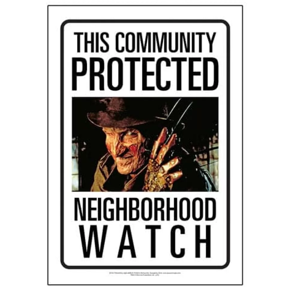 Entertainment Earth Nightmare On Elm Street Freddy Krueger Community Watch Tin Sign* Signs
