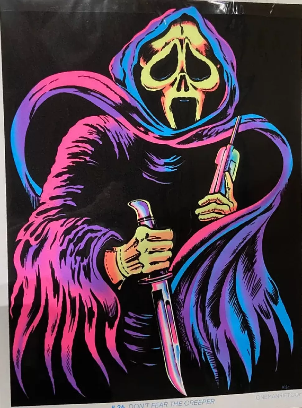 One Man Riet Scream Ghostface Blacklight Poster* Artwork