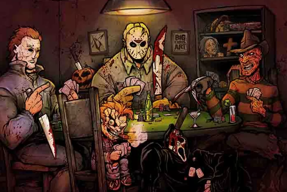 Posters Wholesale Slashers Playing Poker Poster* Posters