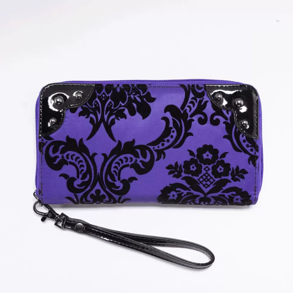 Rock Rebel Violet Damask Wallet* Bags, Purses, And Wallets