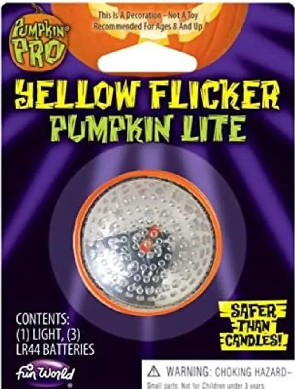 Fun World Yellow Flicker Pumpkin Lite* Halloween Decorations